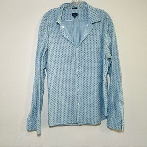 J. Crew Light Blue Casual Button Down Shirt chambray men’s xl‎ slimy fit preppy
